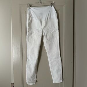 JCrew - straight leg white maternity jeans
